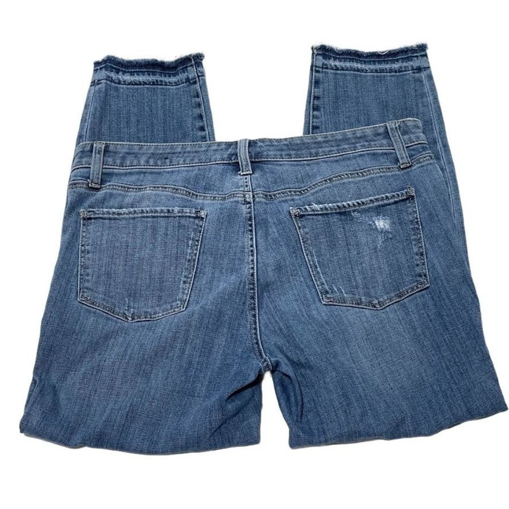 TALBOTS Jeans Flawless Slim Ankle Embellished Blue Denim Women's 12